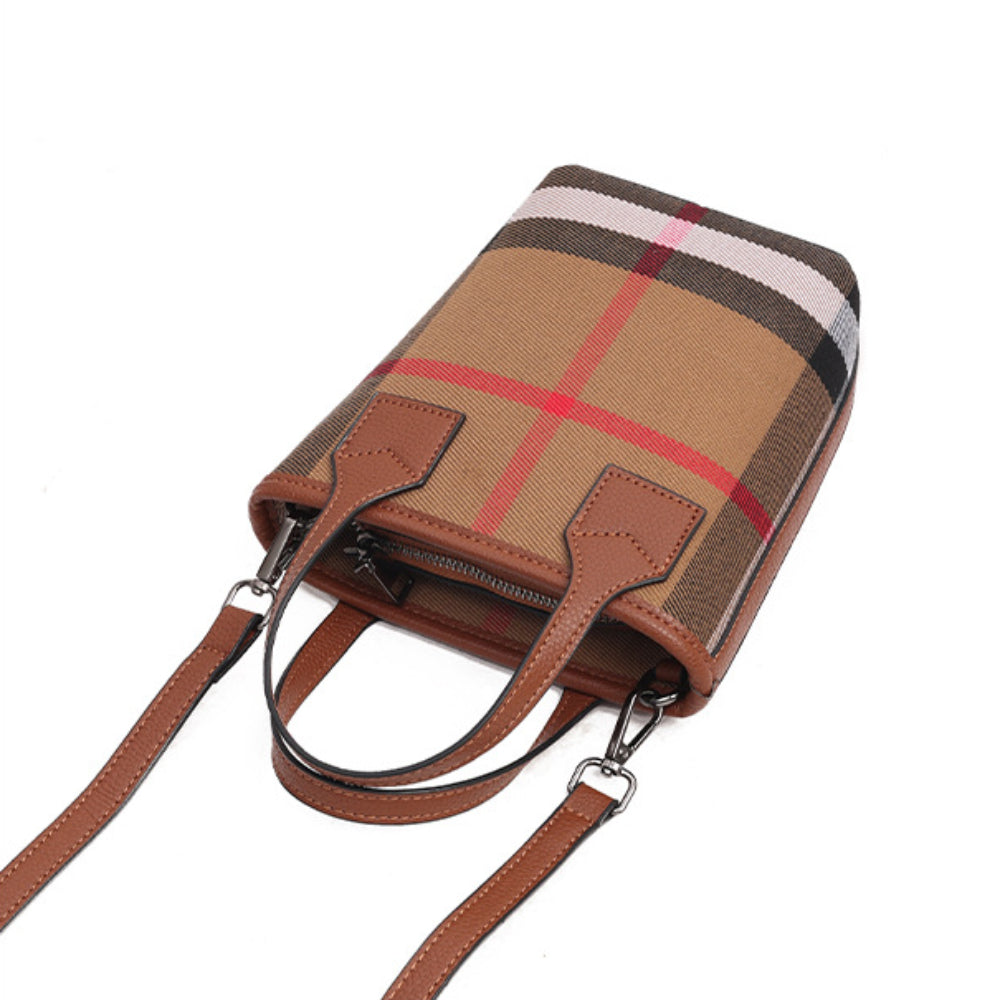 Classic Plaid Canvas Mini Crossbody Bag
