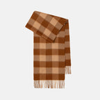 Classic Plaid Cashmere Scarf - Ash pink grid
