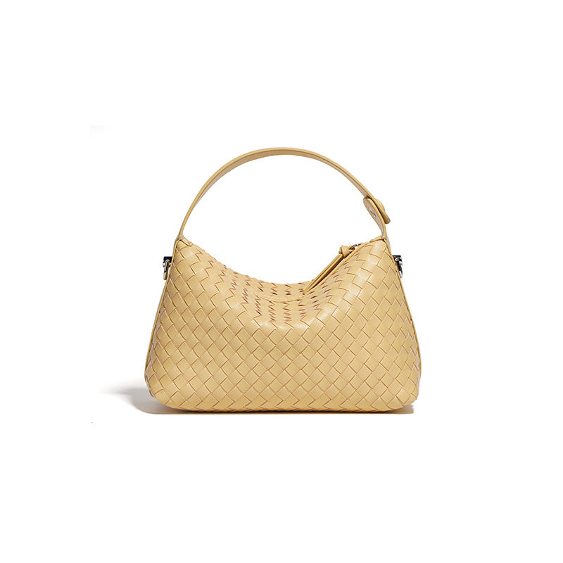 Niche Diamond Cowhide Shoulder Crossbody Woven Bag