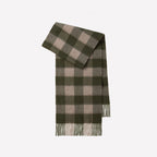Classic Plaid Cashmere Scarf - Ash pink grid