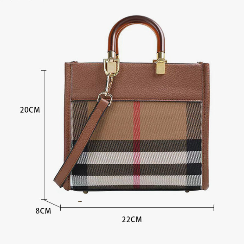 Checkered Patchwork Square Handbag