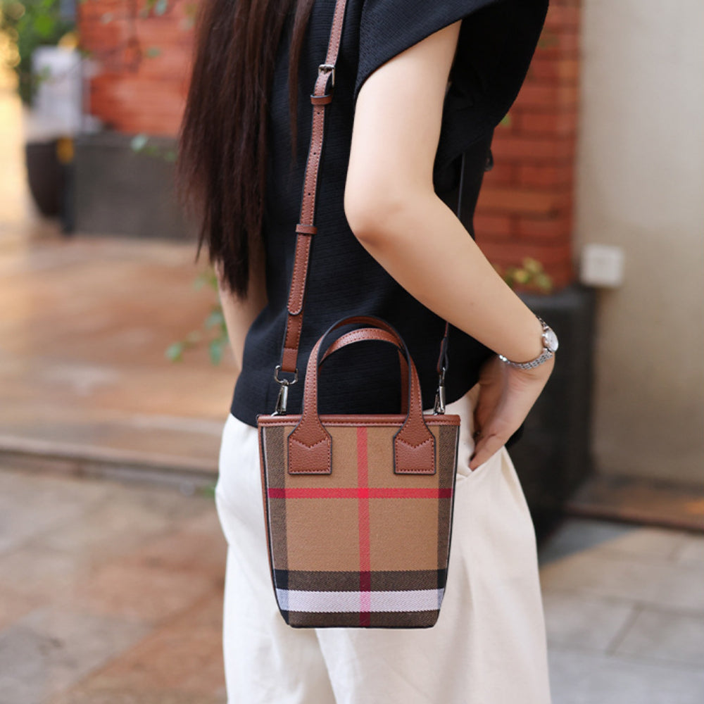 Classic Plaid Canvas Mini Crossbody Bag