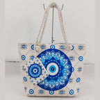Boho Evil Eye Canvas Tote Bag