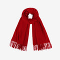 Wool Oversized Shawl Scarf - Wine Red