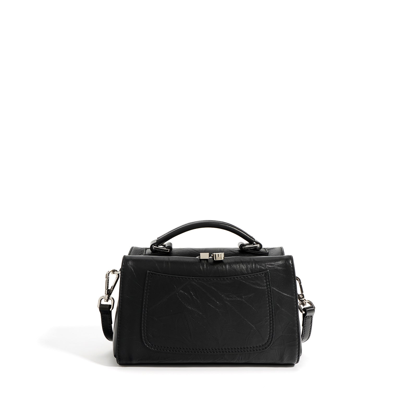 Genuine Leather Box Bag – Simple Niche Shoulder Crossbody