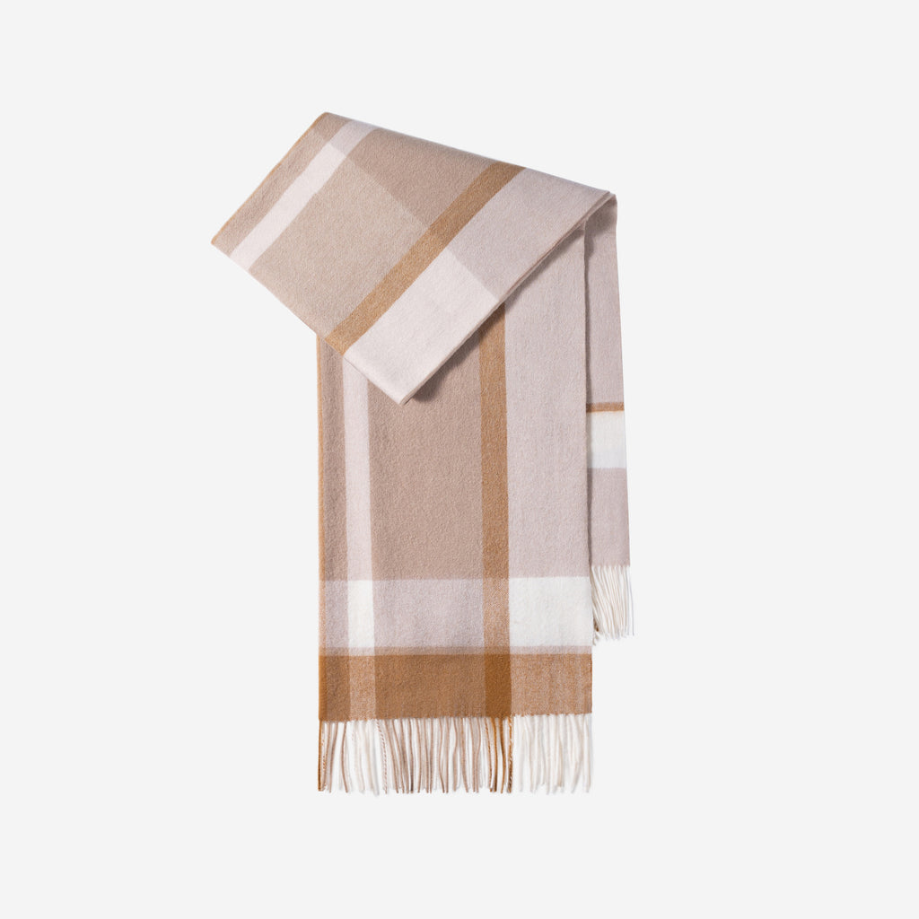 Wool Plaid Winter Shawl Scarf