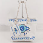 Boho Evil Eye Canvas Tote Bag