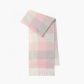 Classic Plaid Cashmere Scarf - Ash pink grid