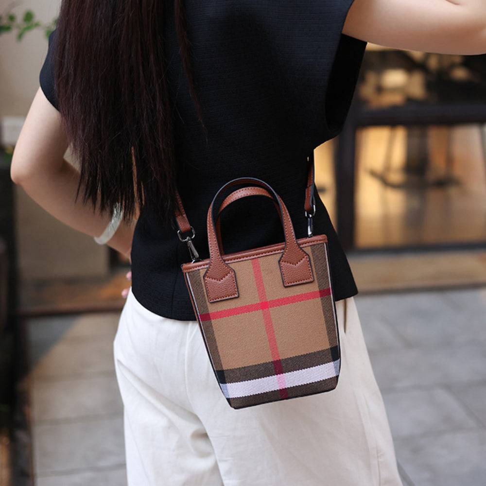 Classic Plaid Canvas Mini Crossbody Bag