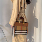Checkered Patchwork Square Handbag