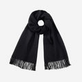 Wool Oversized Shawl Scarf - Black